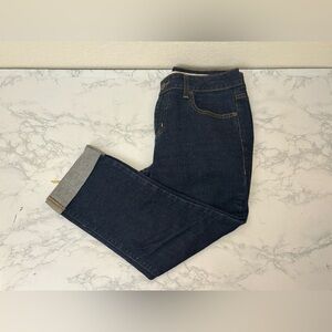 DKNY Jeans Soho Skinny Dark Wash Cuffed Ankle Jeans Womans Size 8 Denim​